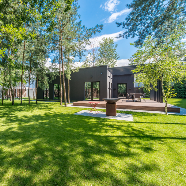 Image showing a large residential estate with beautifully trimmed trees.